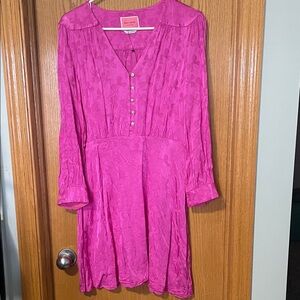 Kate Spade Jewel Button Bow Fuchsia Dress